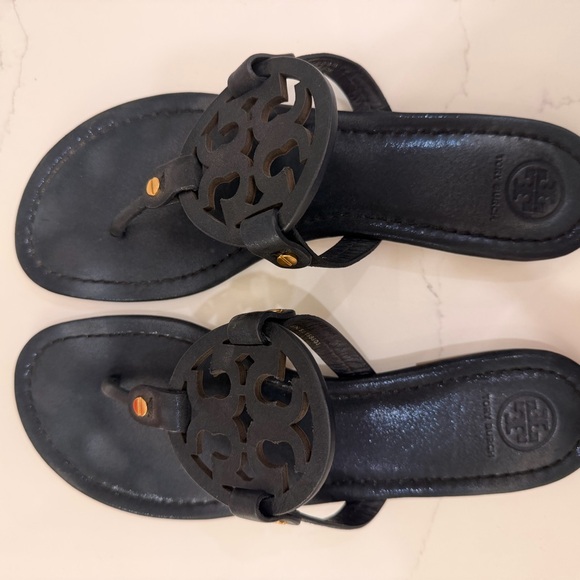 Tory Burch Miller Sandals - Navy Blue Sparkle - Picture 2 of 5